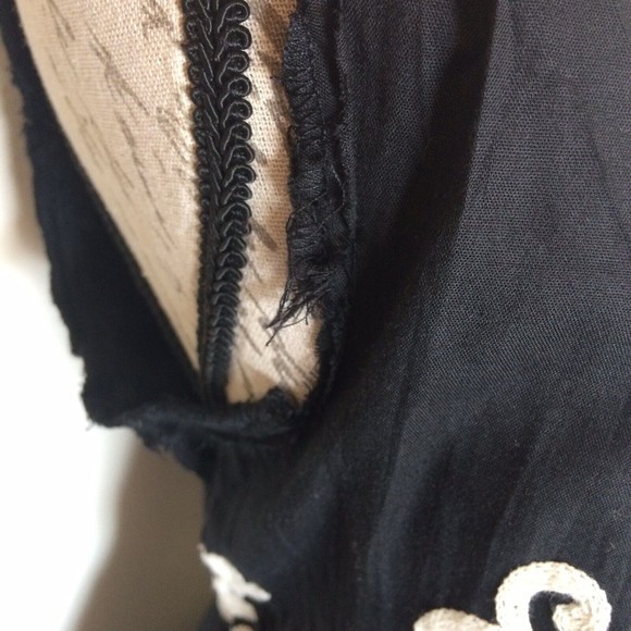 Westport Floral Dress Size Medium Black Beige  Embroidered Sleevesless Bohemian - Picture 9 of 12